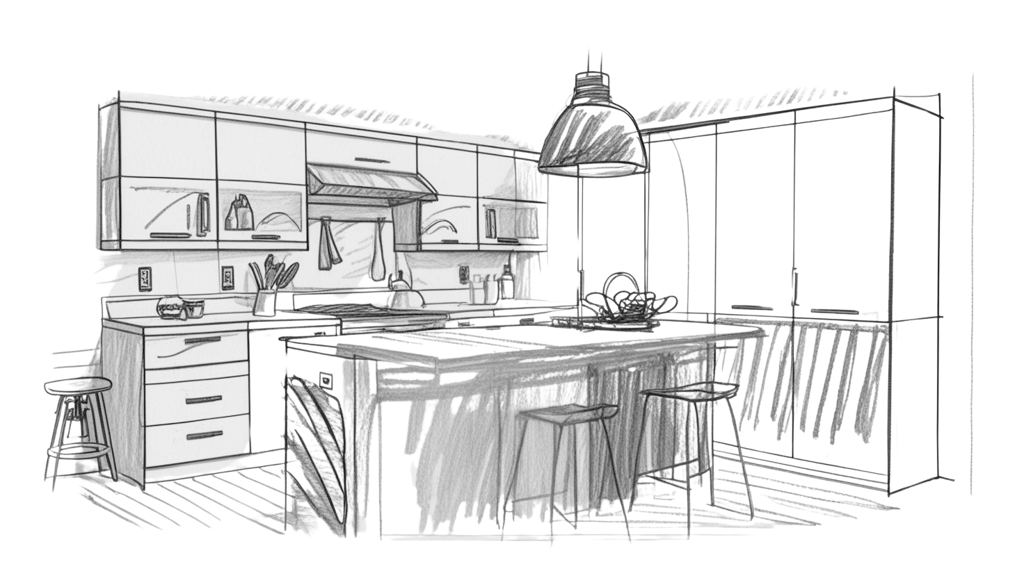 Kitchen design illustration